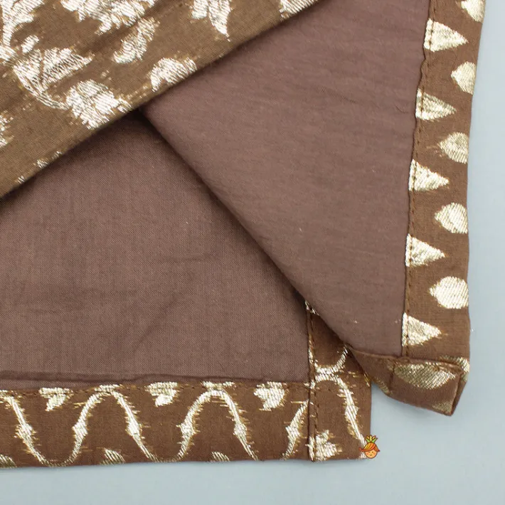 Fashion Ethnic Embroidered Brown Kurta With Pyjama BOY Twinning Sets | Indian Ethnic Wear