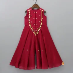 New Ethnic Floral Sequins Work Flowy Jumpsuit Ethnic Wear