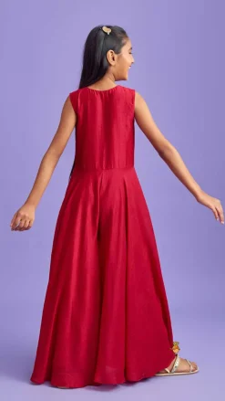 New Ethnic Floral Sequins Work Flowy Jumpsuit Ethnic Wear