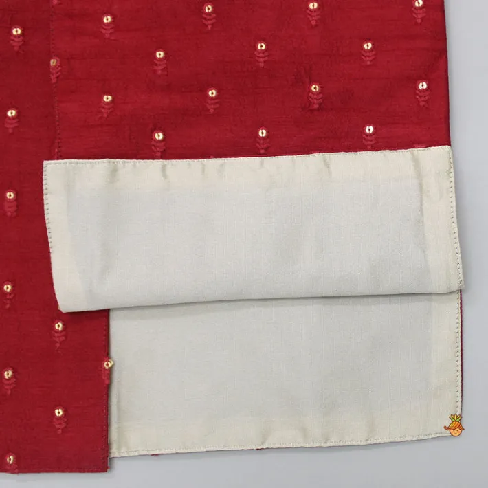 Best Ethnic Kurta With Booti Embroidered Red Jacket And Pyjama BOY Indian Ethnic Wear | Ethnic Sets