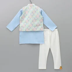 Online Ethnic Kurta With Exquisite Sequins Work Jacket And Pyjama BOY Indian Ethnic Wear | Ethnic Sets