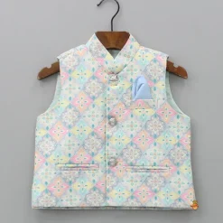 Online Ethnic Kurta With Exquisite Sequins Work Jacket And Pyjama BOY Indian Ethnic Wear | Ethnic Sets