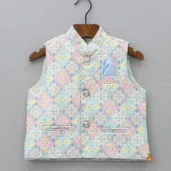Online Ethnic Kurta With Exquisite Sequins Work Jacket And Pyjama BOY Indian Ethnic Wear | Ethnic Sets