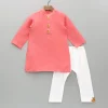 Outlet Ethnic Kurta With Wooden Show Buttons And Pyjama BOY Indian Ethnic Wear | Ethnic Sets