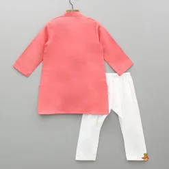 Outlet Ethnic Kurta With Wooden Show Buttons And Pyjama BOY Indian Ethnic Wear | Ethnic Sets