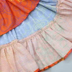 Hot Ethnic Multicolour Bandhani Printed Tiered Cotton Kurti With Waist Bag Ethnic Wear | Kurtis & Jumpsuits