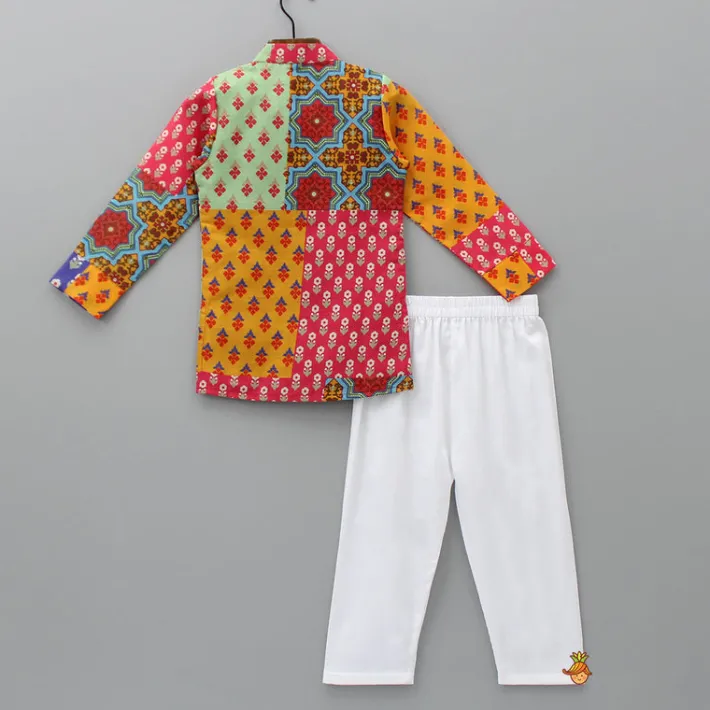 Sale Ethnic Multicolour Printed Kurta With Pyjama BOY Twinning Sets | Indian Ethnic Wear