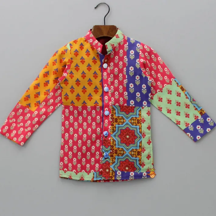 Sale Ethnic Multicolour Printed Kurta With Pyjama BOY Twinning Sets | Indian Ethnic Wear