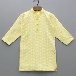 Best Ethnic Sequins And Thread Embroidered Yellow Kurta With Pyjama BOY Indian Ethnic Wear | Ethnic Sets