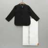 New Exquisite Black Kurta And Velcro Wrap Lungi BOY Twinning Sets | Indian Ethnic Wear