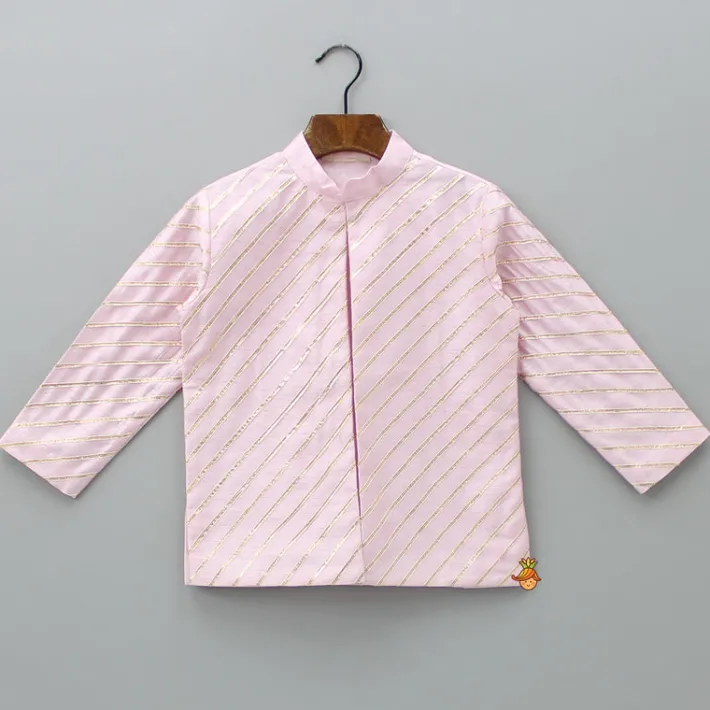 New Exquisite Kurta With Gota Lace Detailed Jacket And Pyjama BOY Indian Ethnic Wear | Ethnic Sets