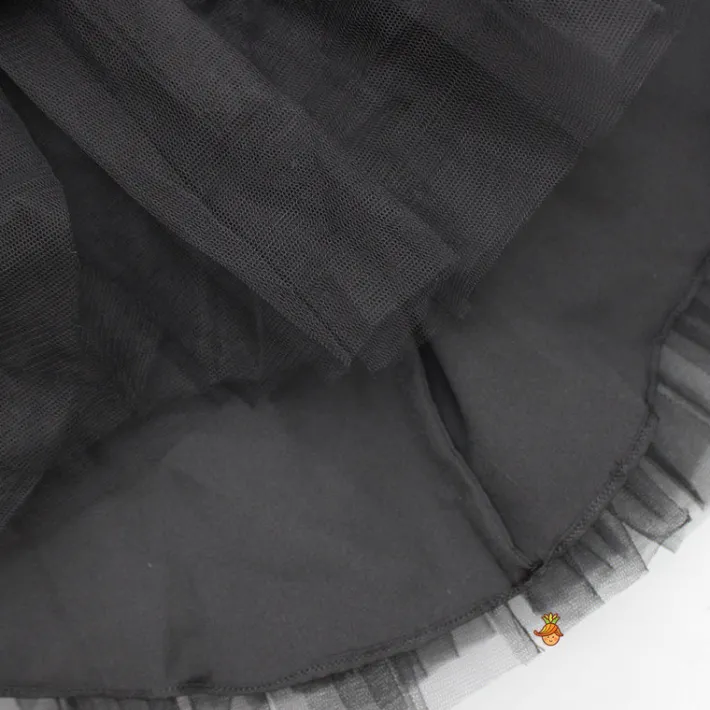 Sale Exquisite Pearls And Rose Embellished Frilly Black Scuba Dress Dresses & Sets | Dresses