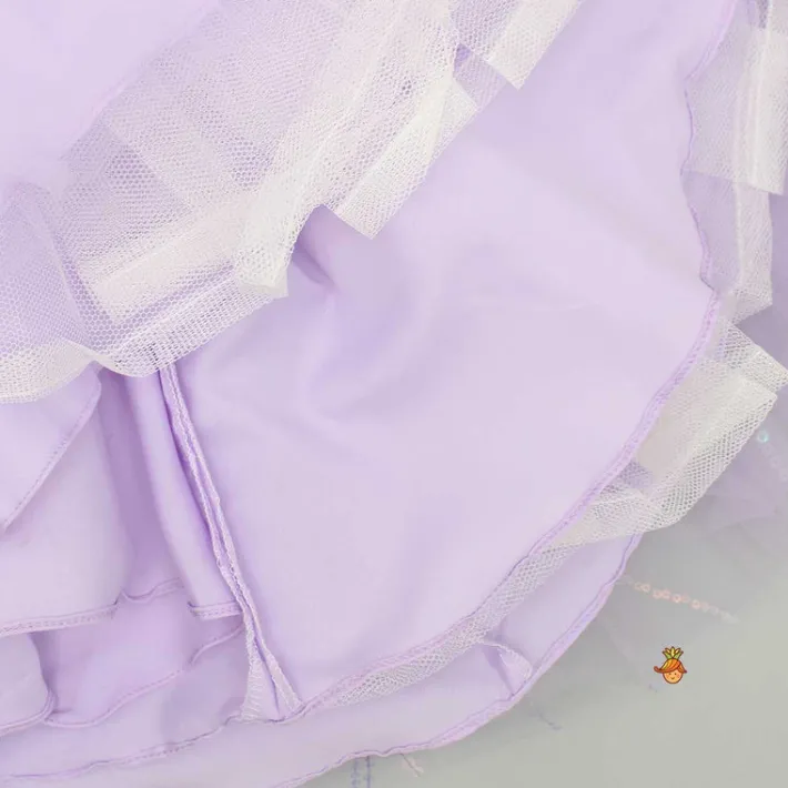 Hot Exquisite Ruffled Lavender Gown With Matching Hair Clip Dresses & Sets | Gowns