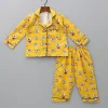 Best Facial Expressions Printed Pure Cotton Mustard Yellow Sleepwear BOY Sleep Wear | Sleepwear