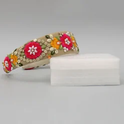 Hot Fancy Multicolour Thread Embroidered Net Hair Band Hair Accessories | Hair Bands