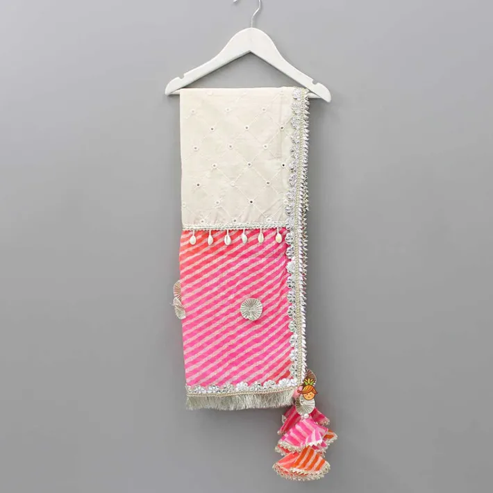 Hot Faux Mirror And Gota Lace Work Dupatta Ethnic Wear