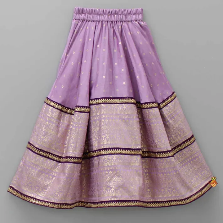 Hot Faux Mirror Embellished Peplum Top With Lehenga Ethnic Wear | Lehengas & Ghagras