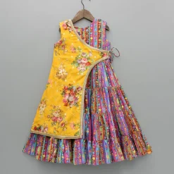 Fashion Faux Mirror One-Sided Flap Multicolour Ruffle Kurti Ethnic Wear | Kurtis & Jumpsuits