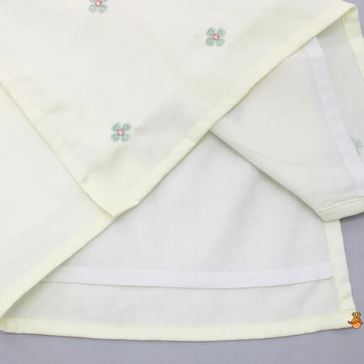 Fashion Faux Mirror Work And Thread Embroidered Kurta With Pyjama BOY Indian Ethnic Wear | Ethnic Sets