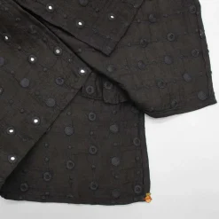 Fashion Faux Mirror Work Black Mandarin Collar Kurta And Pyjama BOY Indian Ethnic Wear | Ethnic Sets