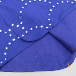 Hot Faux Mirror Work Blue Curved Hem Kurta And Salwar BOY Indian Ethnic Wear | Ethnic Sets