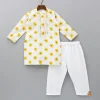 Clearance Faux Mirror Work Printed Cotton Linen Kurta And Pyjama BOY Indian Ethnic Wear | Ethnic Sets