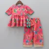 Discount Floral And Peacock Printed Peplum Style Top With Pant Ethnic Wear | Churidars & Salwars