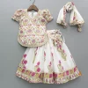 Outlet Floral Block Print Top With Lehenga And Dupatta Ethnic Wear | Lehengas & Ghagras