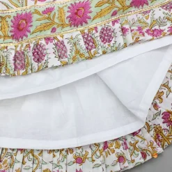 Outlet Floral Block Print Top With Lehenga And Dupatta Ethnic Wear | Lehengas & Ghagras