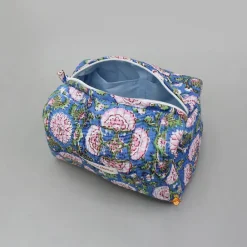 Discount Floral Block-Printed Pouch Bags - Set Of 2 Bags