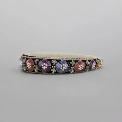 Online Floral Embroidered Black Hairband With Beadwork Hair Accessories | Hair Bands