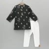 Sale Floral Embroidered Black Kurta And Pyjama BOY Indian Ethnic Wear | Ethnic Sets