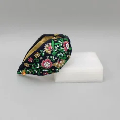 Best Floral Embroidered Black Hairband Hair Accessories | Hair Bands