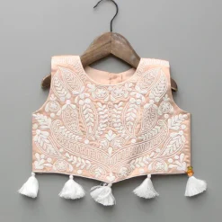 Best Floral Embroidered Fringed Hem Top And Flared Palazzo Ethnic Wear | Palazzos & Shararas
