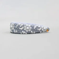 Clearance Floral Embroidered Grey Hairband Hair Accessories | Hair Bands