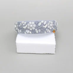 Clearance Floral Embroidered Grey Hairband Hair Accessories | Hair Bands