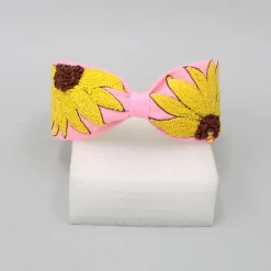 Online Floral Embroidered Pink Hairband Hair Accessories | Hair Bands