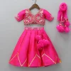 Sale Floral Embroidered Pink Top And Lehenga With Matching Net Dupatta Ethnic Wear | Lehengas & Ghagras