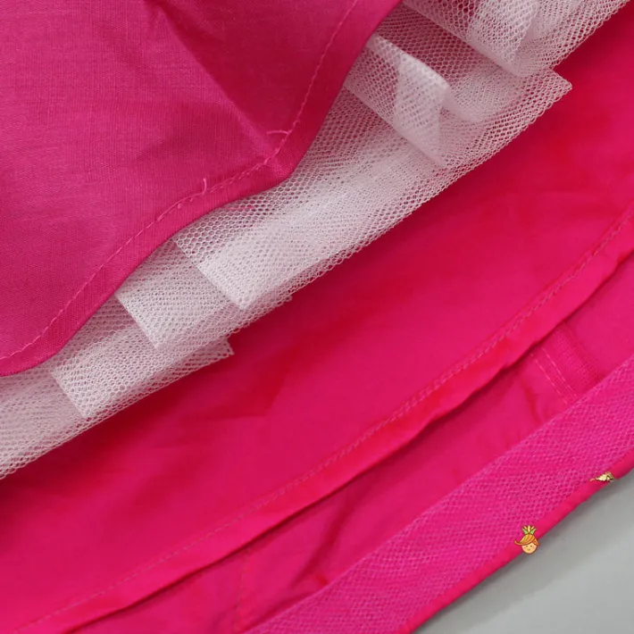Sale Floral Embroidered Pink Top And Lehenga With Matching Net Dupatta Ethnic Wear | Lehengas & Ghagras