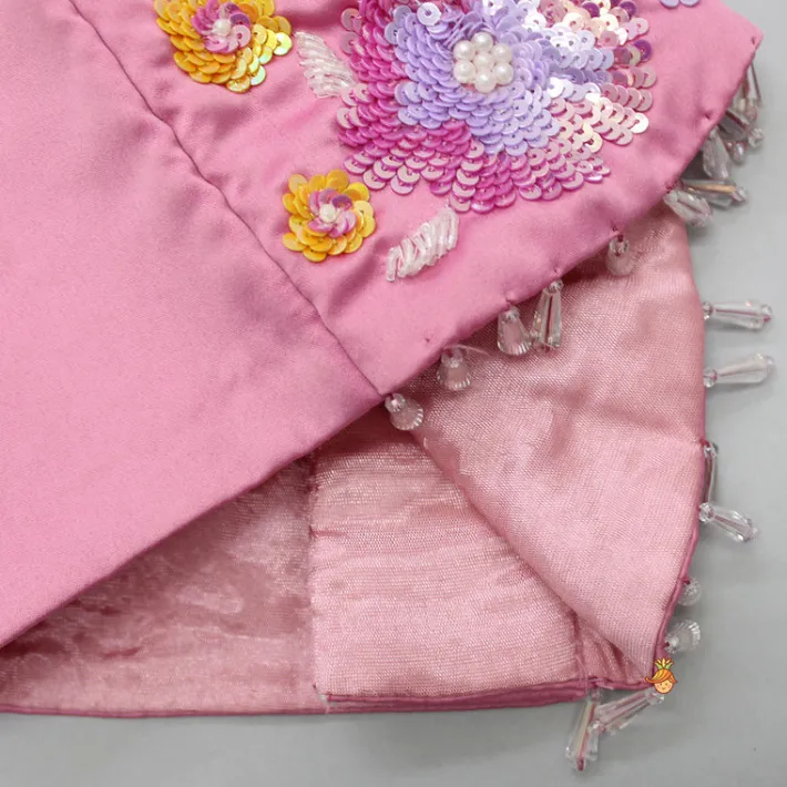 New Floral Embroidered Stylish Pink Top And Palazzo Ethnic Wear | Palazzos & Shararas