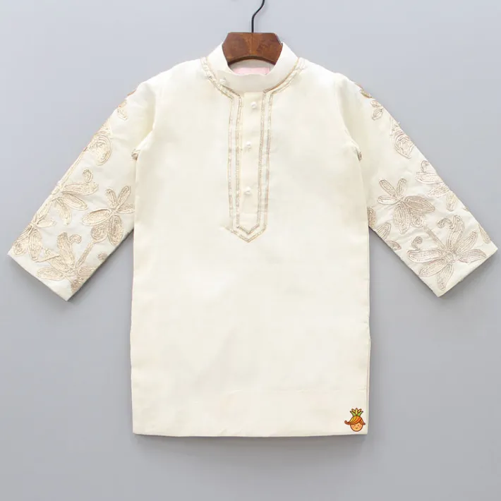 New Floral Lace Work Kurta With Churidar BOY Indian Ethnic Wear | Ethnic Sets