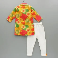 Fashion Floral Multicolour Printed Kurta And Churidar BOY Twinning Sets | Indian Ethnic Wear