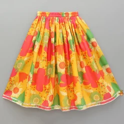 Outlet Floral Multicolour Printed Angarkha Style Peplum Top And Lehenga Ethnic Wear | Lehengas & Ghagras