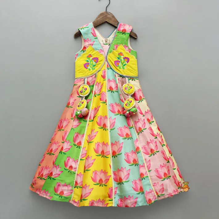 Sale Floral Multicoloured Flared Kurti With Matching Hairband Ethnic Wear | Kurtis & Jumpsuits