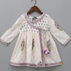 Outlet Floral Printed Angarkha Styled Kurti And Dhoti Twinning Sets | Ethnic Wear