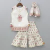 Online Floral Printed Bead Work Kurti With Sharara And Chevron Printed Dupatta Ethnic Wear | Palazzos & Shararas