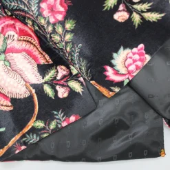 Outlet Floral Printed Black Velvet Jacket BOY Indian Ethnic Wear | Ethnic Jackets
