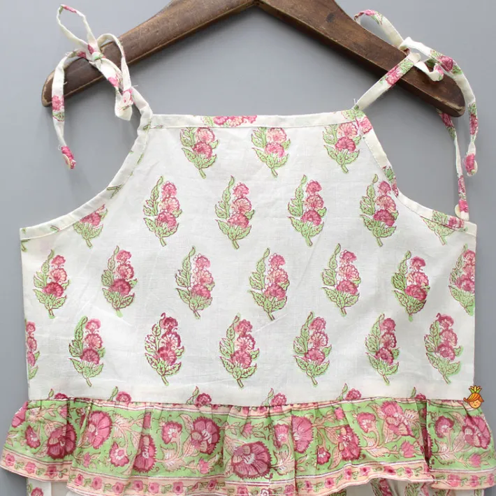 Hot Floral Printed Bodysuit With Shoulder Tie Ups Baby Essentials | Bodysuits