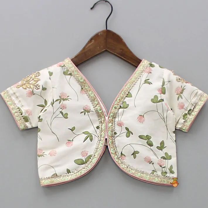 Discount Floral Printed Crop Top With Lehenga And Net Dupatta Ethnic Wear | Lehengas & Ghagras