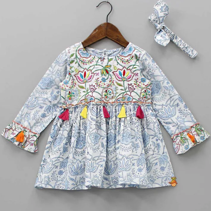Outlet Floral Printed Dress With Headband Dresses & Sets | Dresses